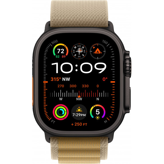 Apple Watch Ultra 2 49mm Alpine Loop Tan / Black Titanium Case