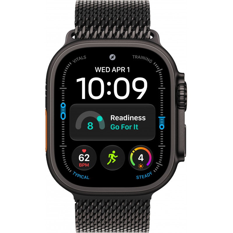 Apple Watch Ultra 4 49mm Titanium Milanese Black / Black Titanium Case