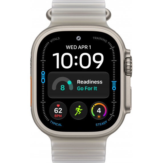 Apple Watch Ultra 4 49mm  Ocean Band Translucent Gray / Natural Titanium Case